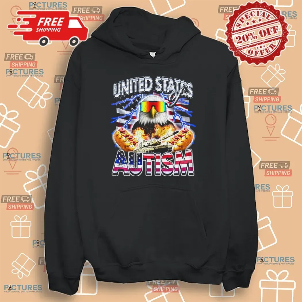 United States Of Autism Eagle Hotdog Tank Vintage Bootleg T Shirt