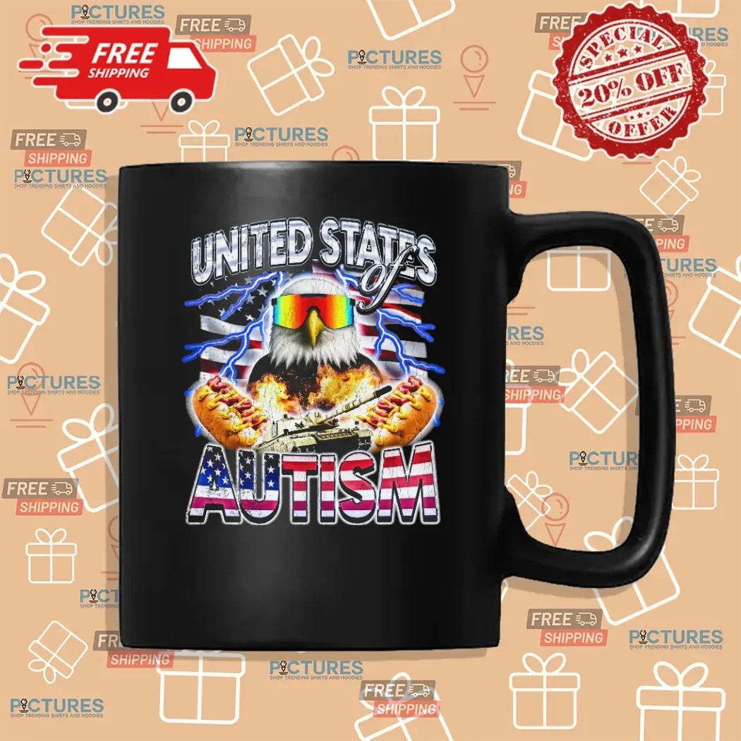 United States Of Autism Eagle Hotdog Tank Vintage Bootleg T Shirt