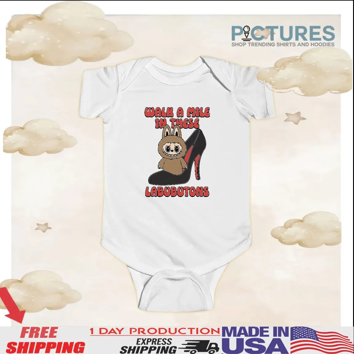Walk A Mile In These Labubutons Labubu Louboutin Parody T Shirt