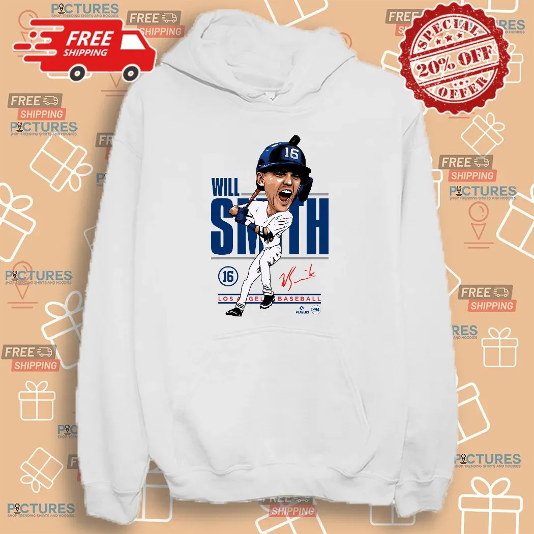 Will Smith Dodgers Caricature Signature T Shirt Will Smith Dodgers Caricature Signature T Shirt