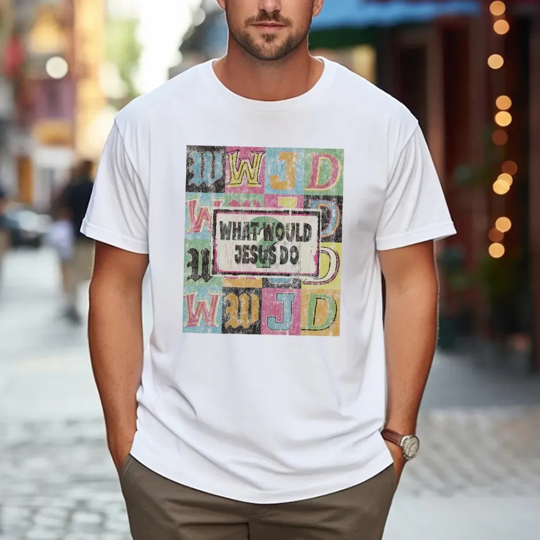 Wwjd What Would Jesus Do Colorful Christian T Shirt