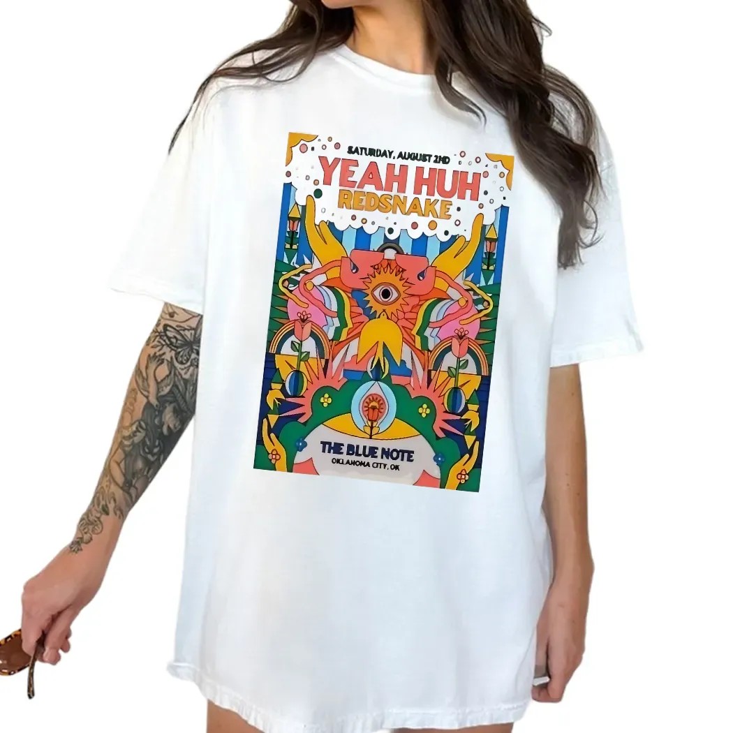 Yeah Huh Red Snake Live The Blue Note In Okc 2025 Poster T Shirt