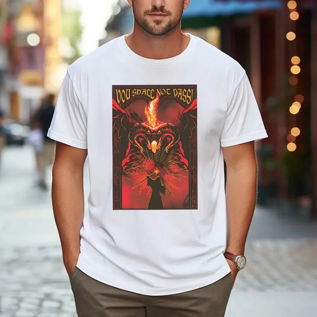 You Shall Not Pass Fire And Shadow Clash LOTR T Shirt