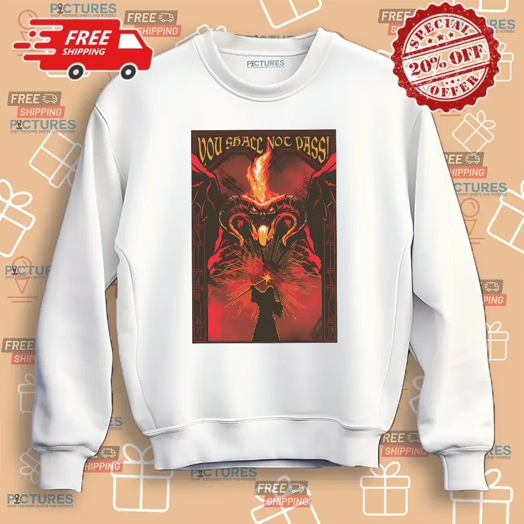 You Shall Not Pass Fire And Shadow Clash LOTR T Shirt