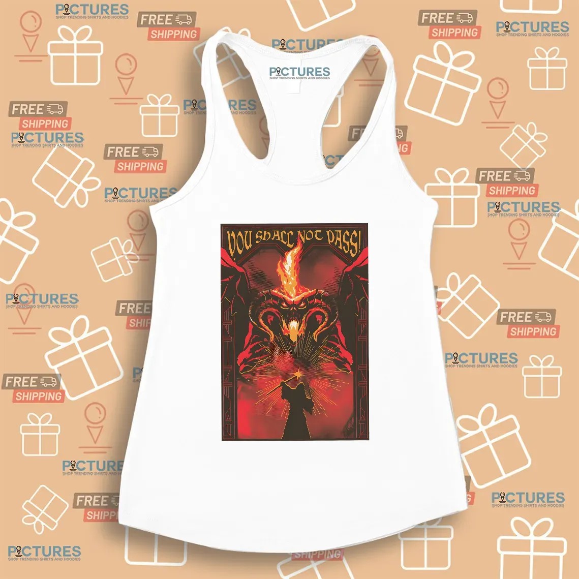 You Shall Not Pass Fire And Shadow Clash LOTR T Shirt