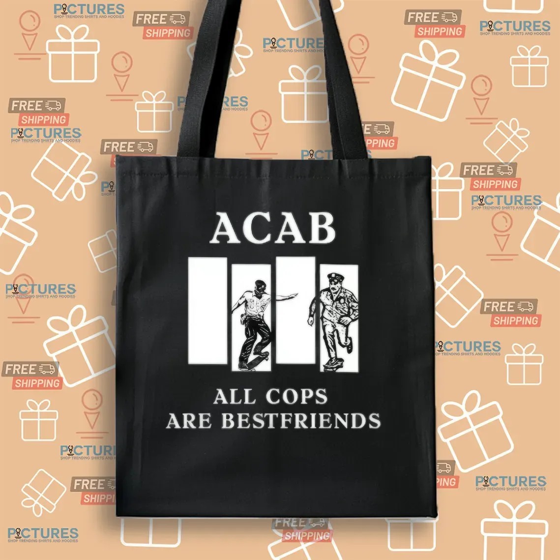 Acab All Cops Are Best Friend Black Flag Police Story Parody T Shirt