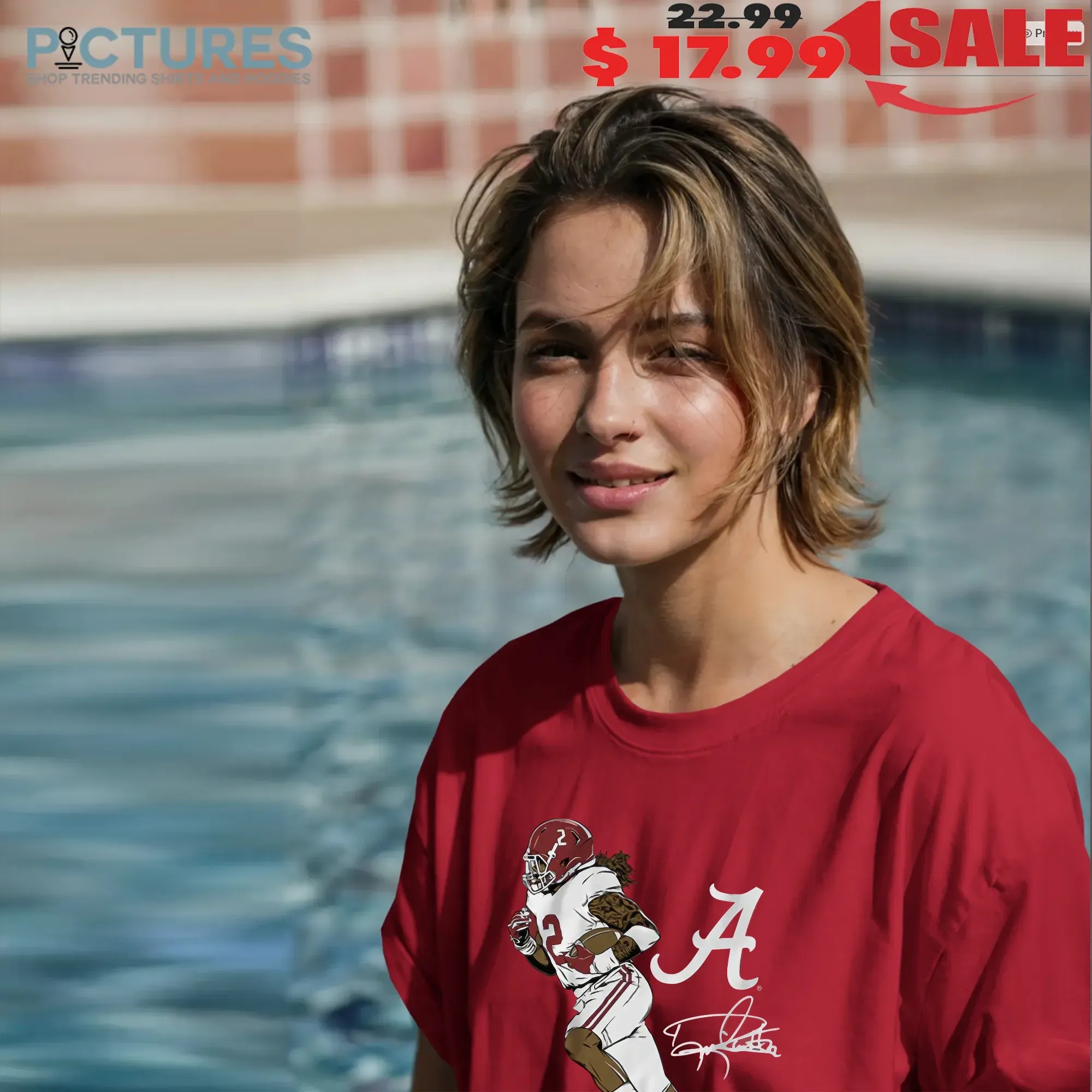 Alabama Crimson Tide Football Derrick Henry Superstar Pose Signature T Shirt