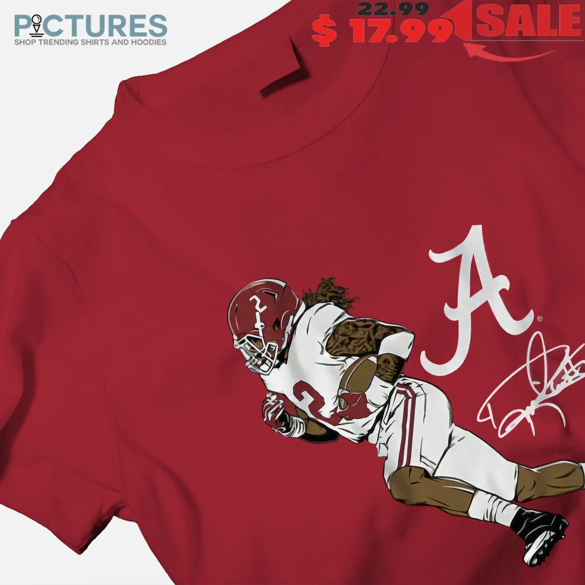 Alabama Crimson Tide Football Derrick Henry Superstar Pose Signature T Shirt