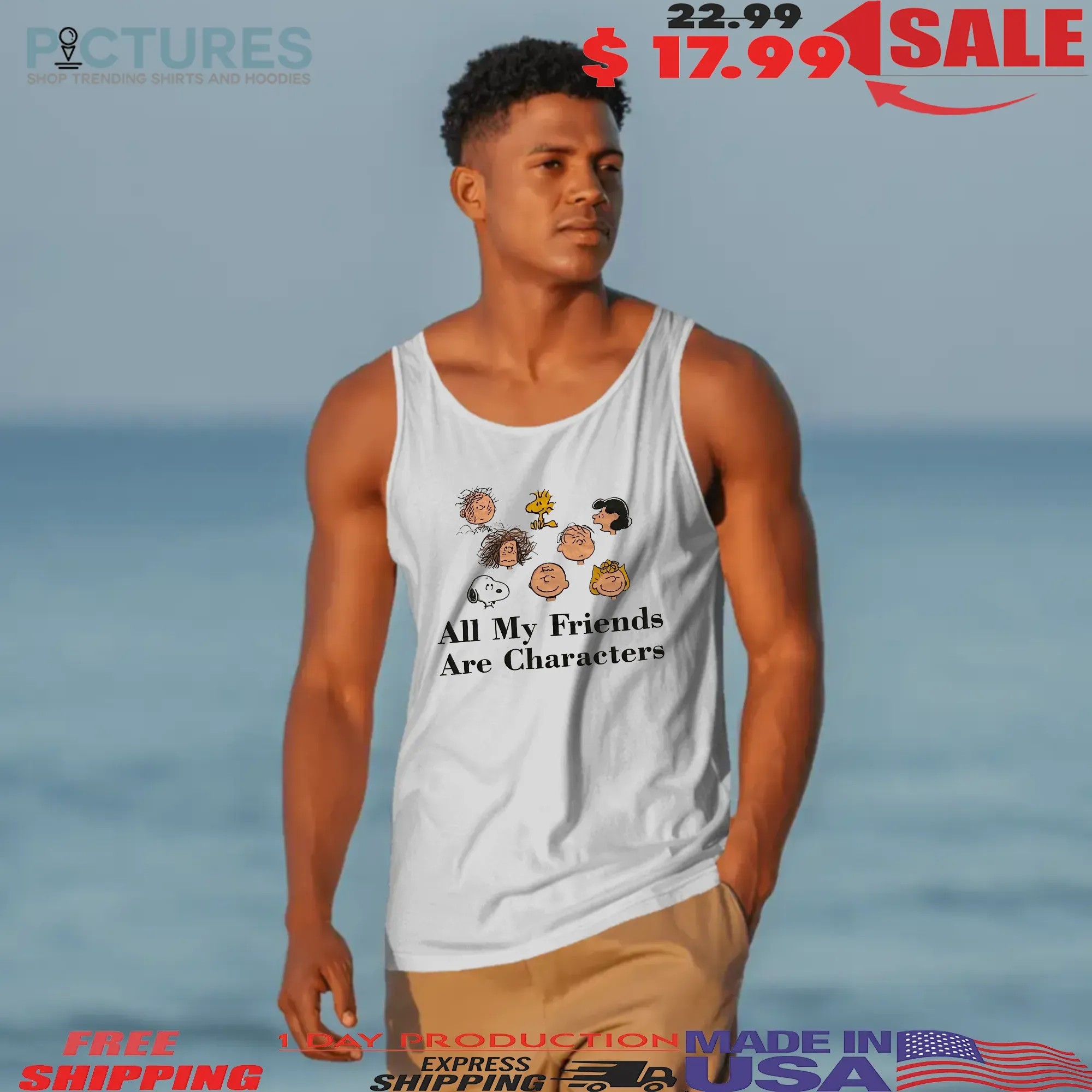All My Friends Are Characters Snoopy Charlie Brown And The Peanuts Friends T Shirt