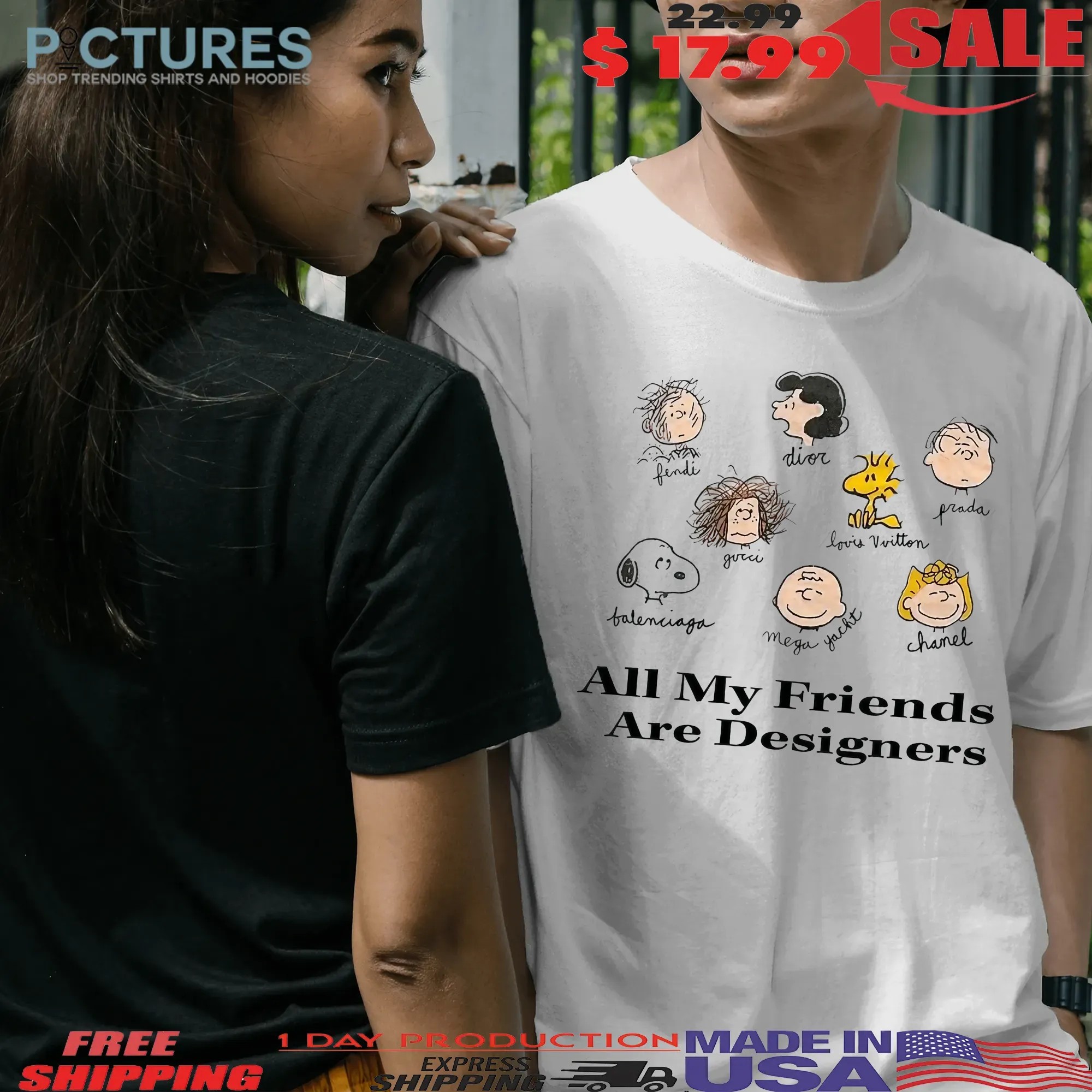 All My Friends Are Designers Snoopy Charlie Brown And Friends T Shirt