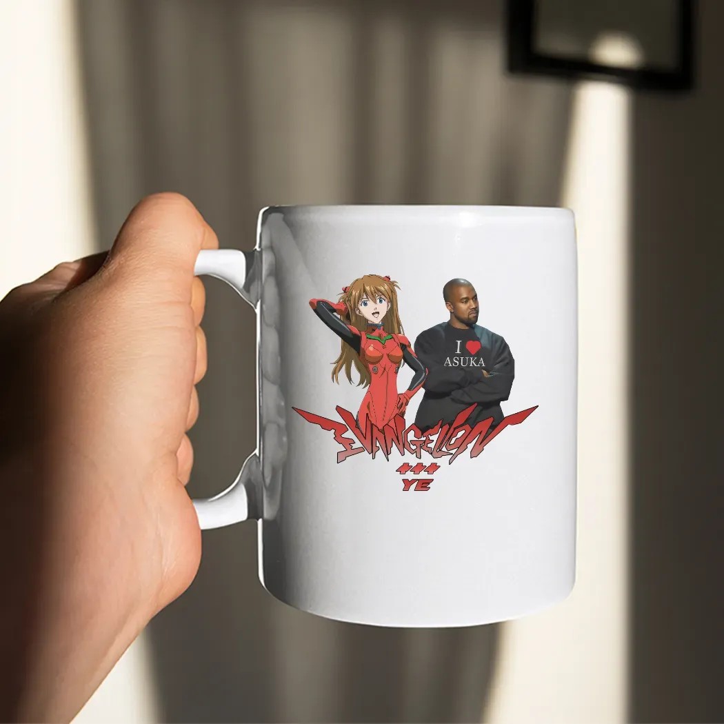 Asuka Evangelion And Kanye West Wearing I Love Asuka T Shirt