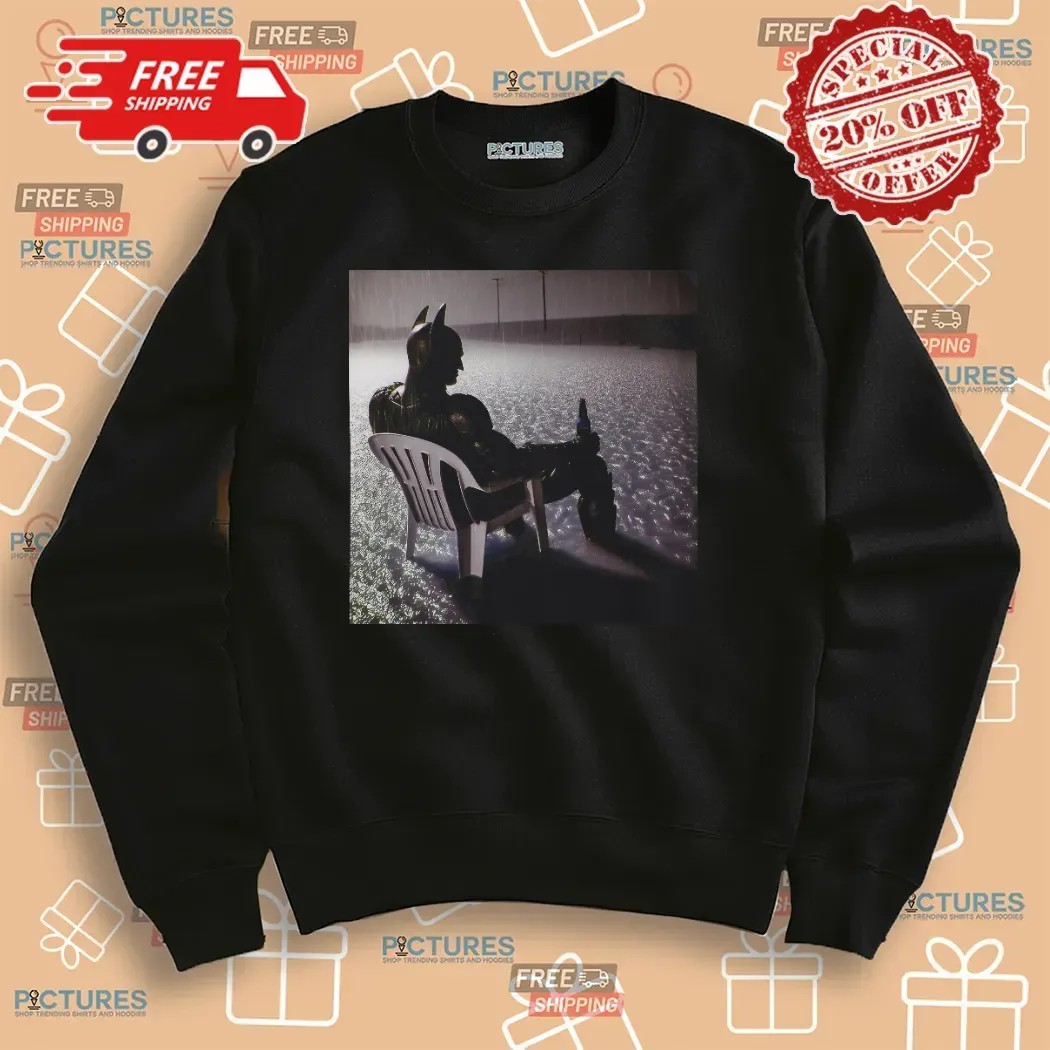Batman Sitting In The Rain A Night Off Retro Photo T Shirt