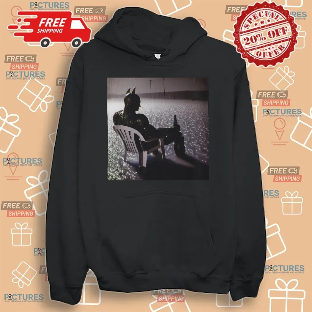 Batman Sitting In The Rain A Night Off Retro Photo T Shirt
