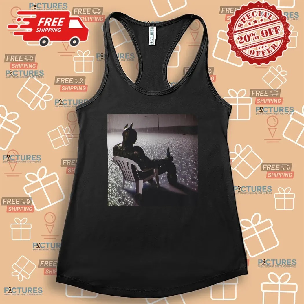 Batman Sitting In The Rain A Night Off Retro Photo T Shirt