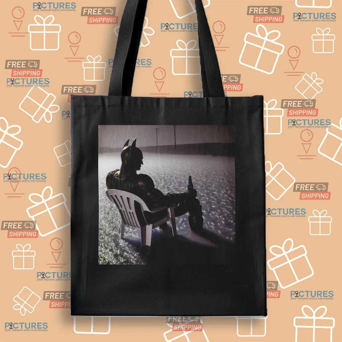 Batman Sitting In The Rain A Night Off Retro Photo T Shirt