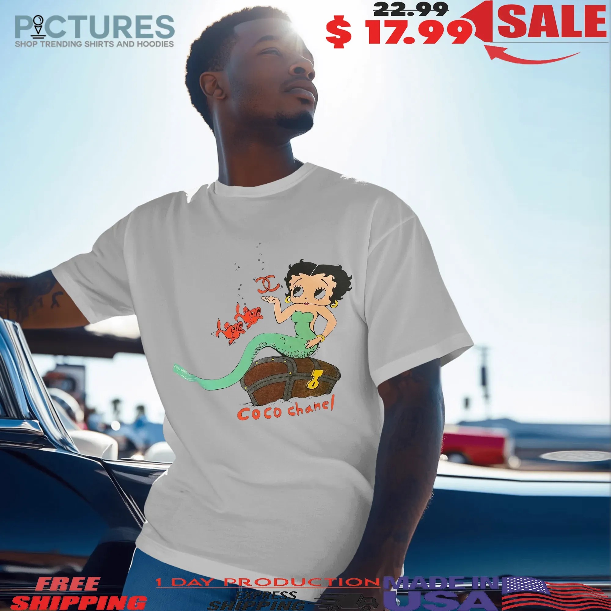 Betty Boop Mermaid Coco Chanel T Shirt