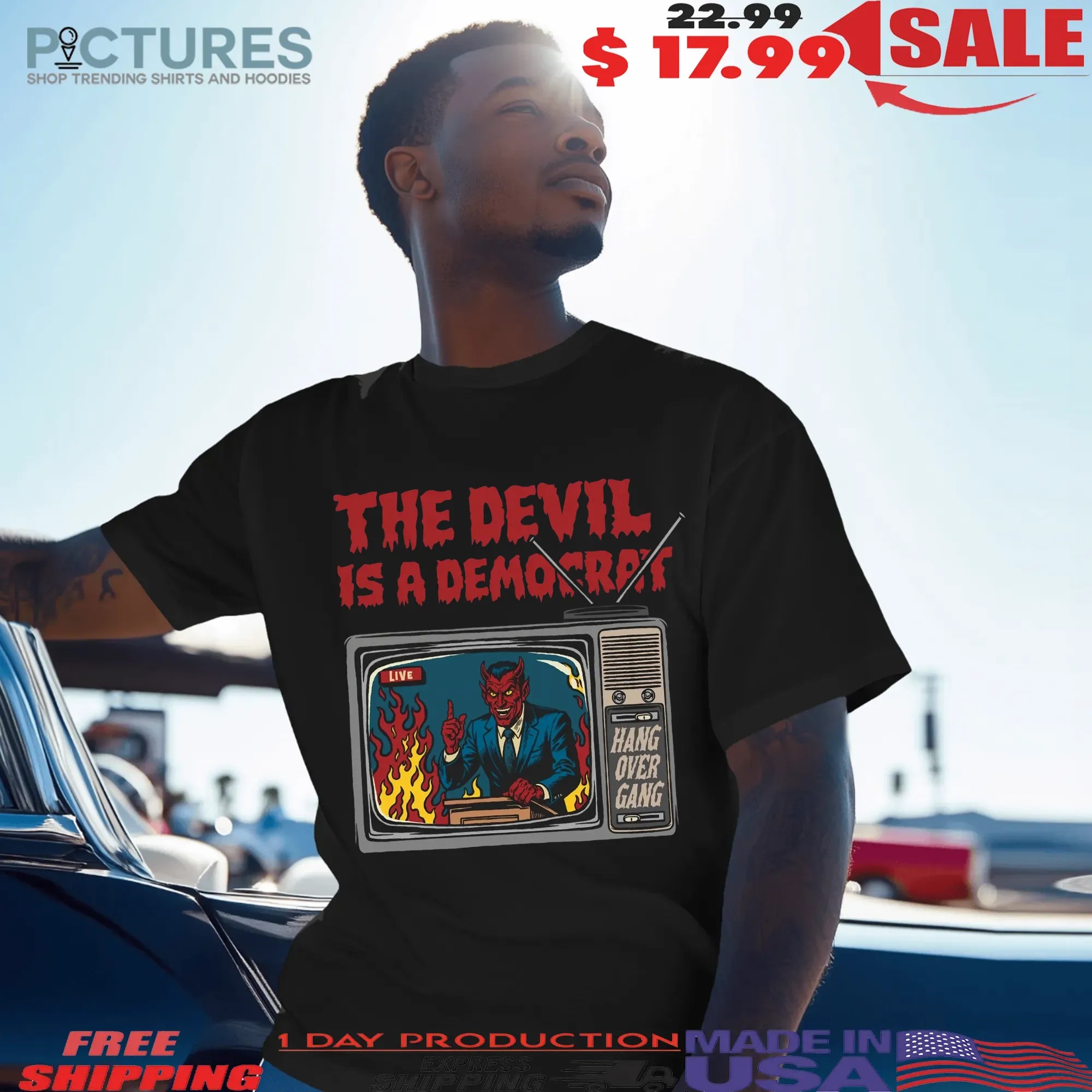 Breaking News On TV The Devil Is A DemoCrat T Shirt