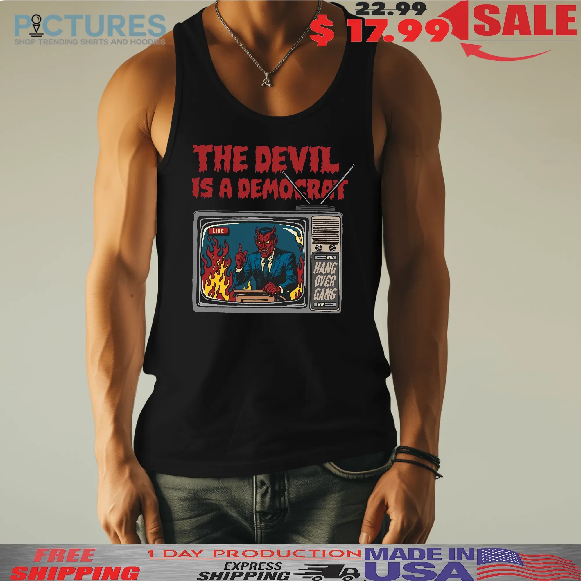 Breaking News On TV The Devil Is A DemoCrat T Shirt