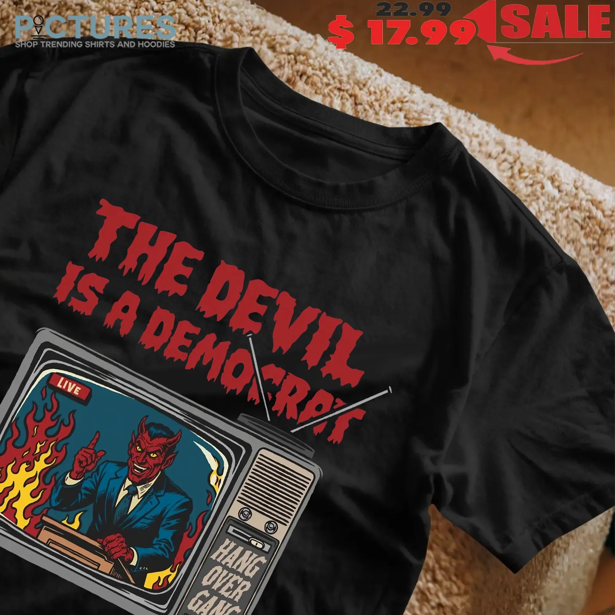 Breaking News On TV The Devil Is A DemoCrat T Shirt