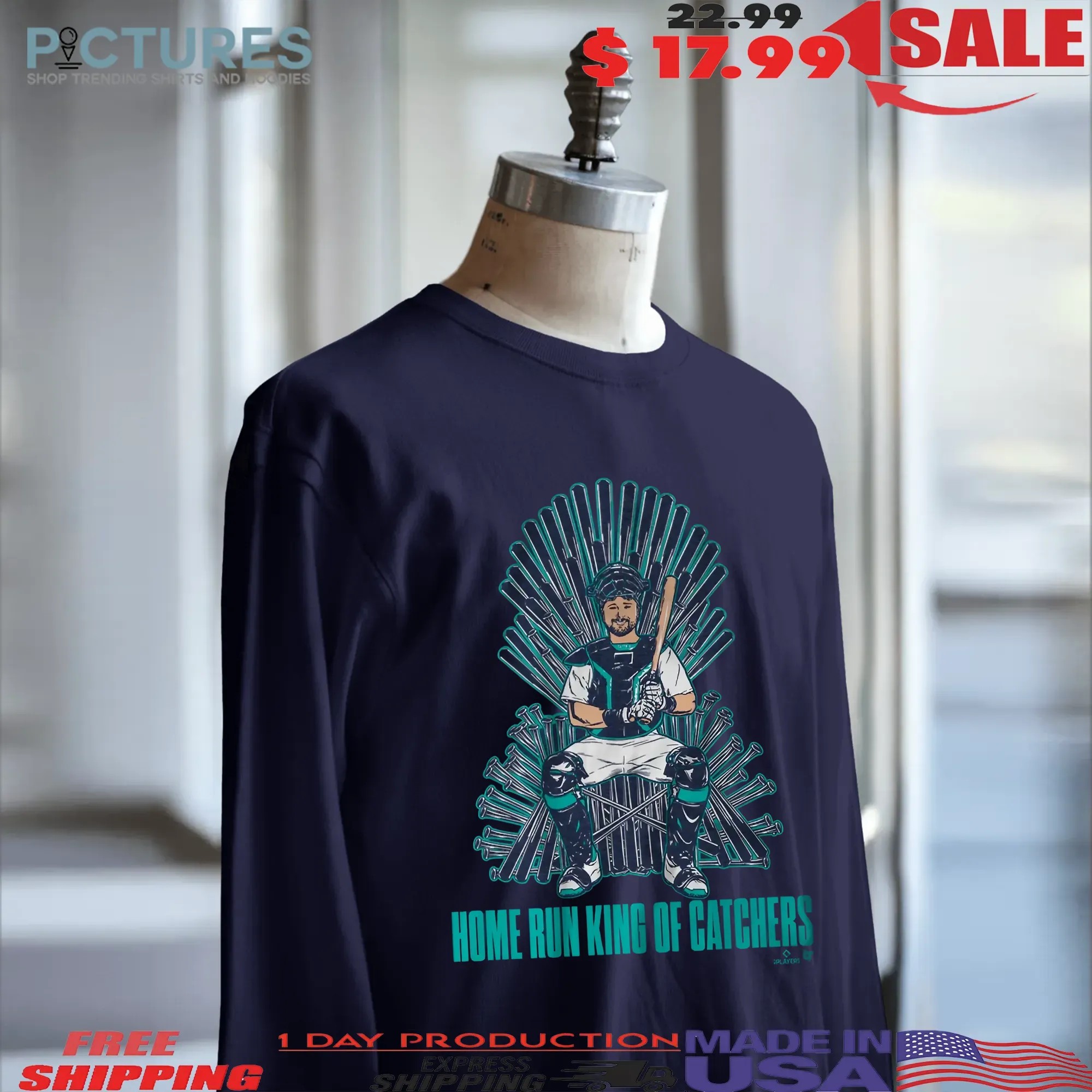 Cal Raleigh Home Run King Of Catchers Throne T Shirt