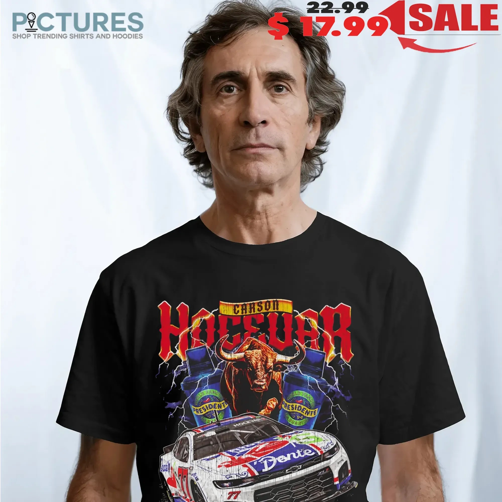 Carson Hocevar Spire Motorsports Black Chili's Dente Car T Shirt