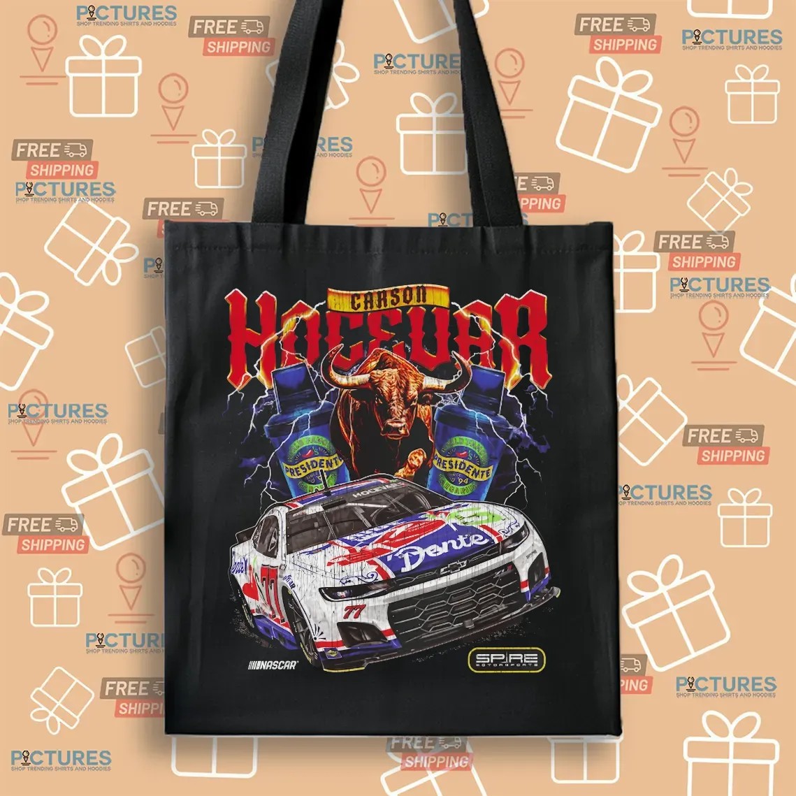 Carson Hocevar Spire Motorsports Black Chili's Dente Car T Shirt