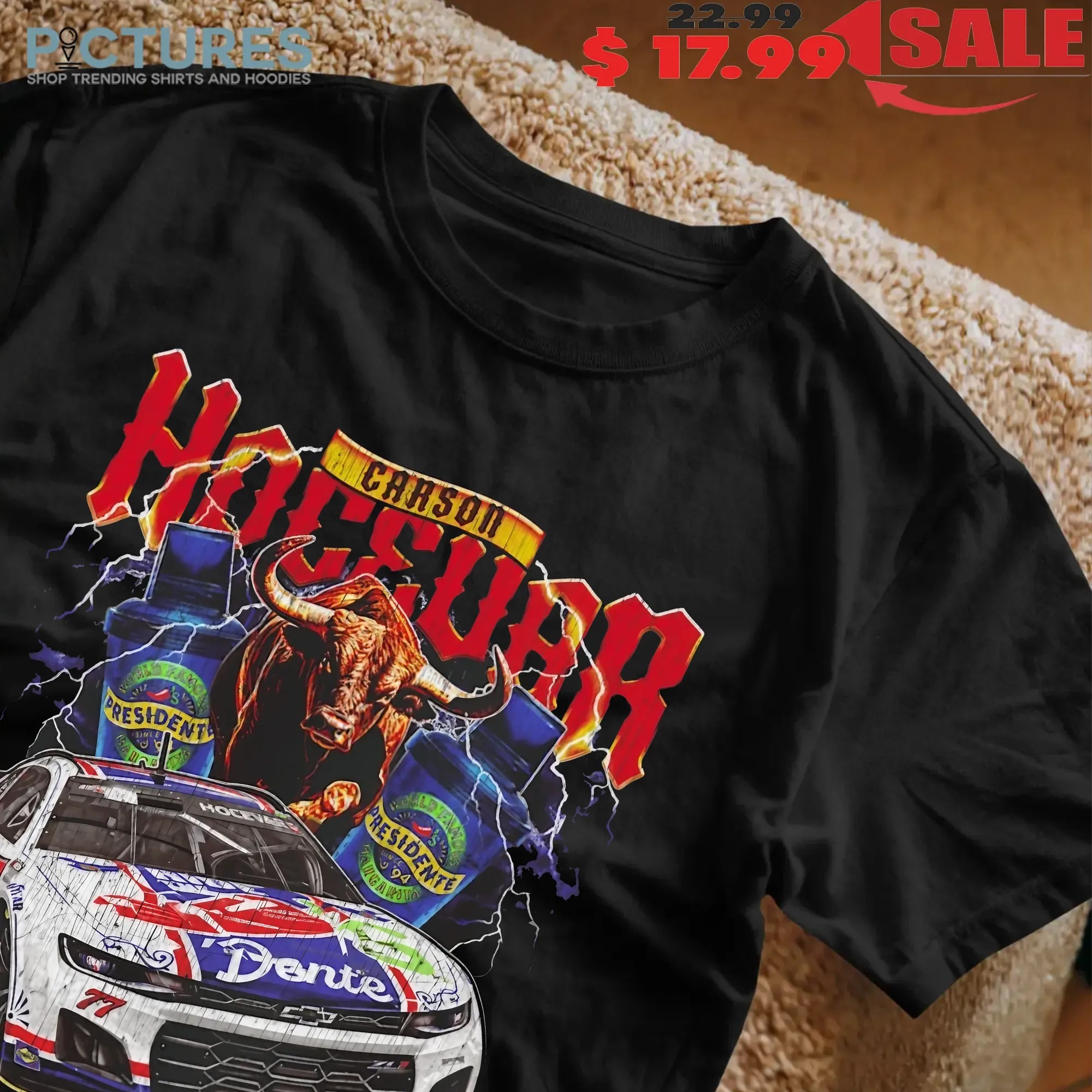 Carson Hocevar Spire Motorsports Black Chili's Dente Car T Shirt