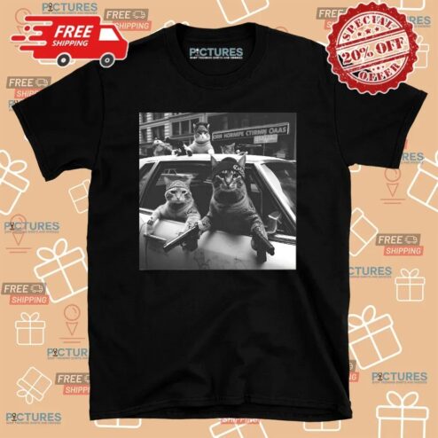 Cat Gang On Car Funny Vintage Shirt