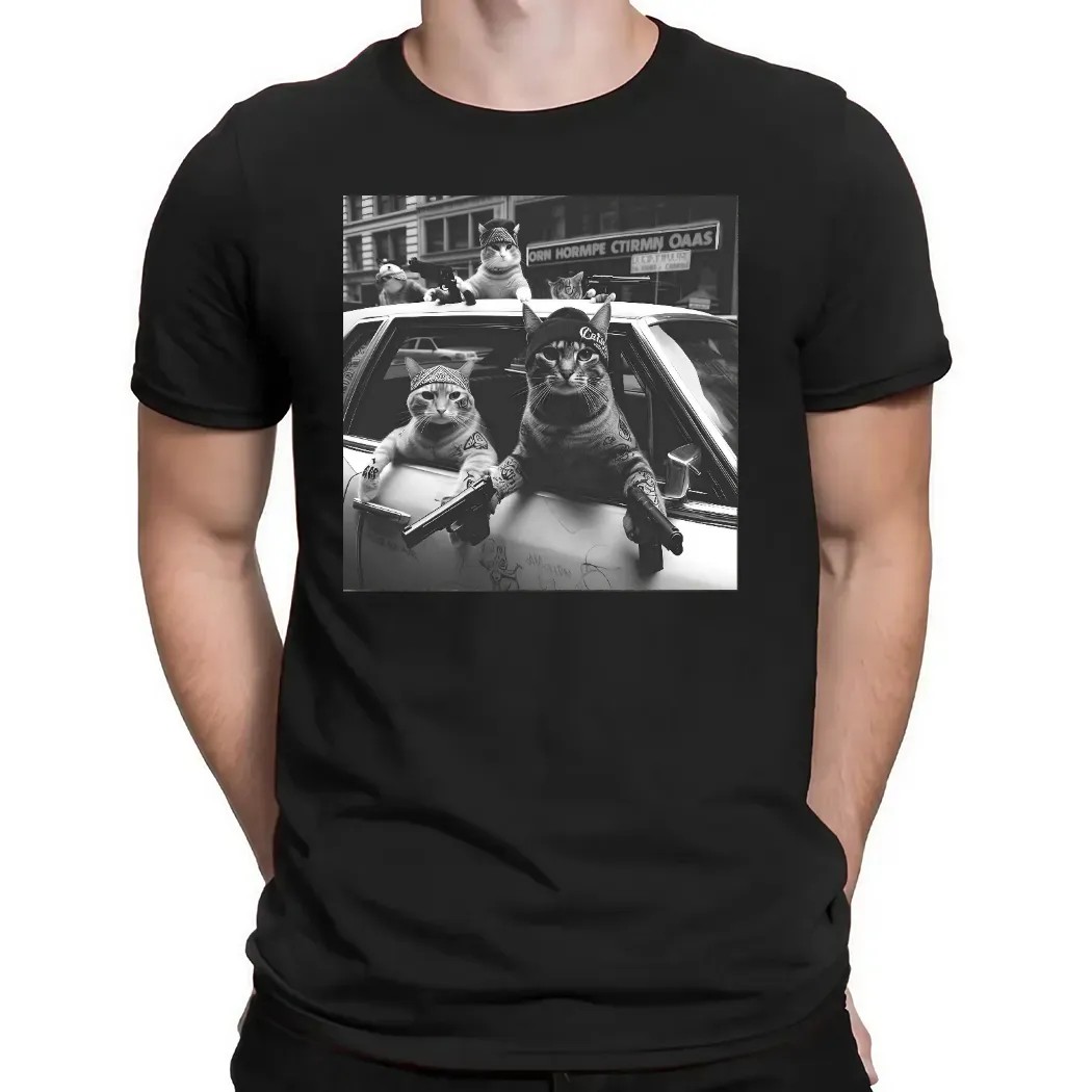 Cat Gang On Car Funny Vintage Shirt