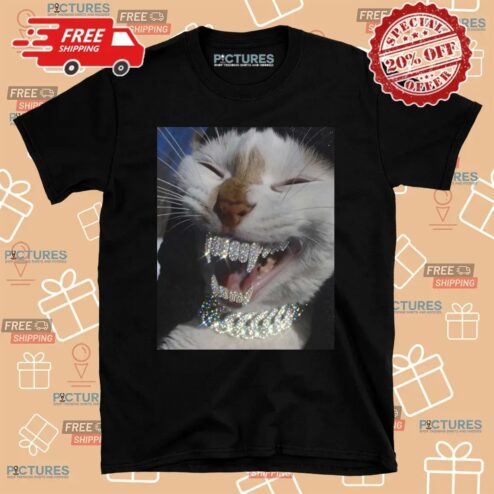 Cat Iced Out Bling Teeth Kitten Meme T Shirt