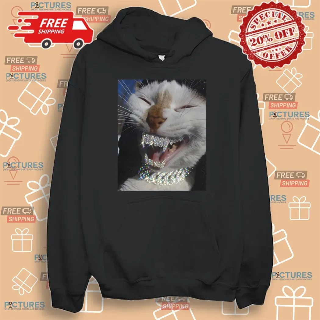 Cat Iced Out Bling Teeth Kitten Meme T Shirt Cat Iced Out Bling Teeth Kitten Meme T Shirt