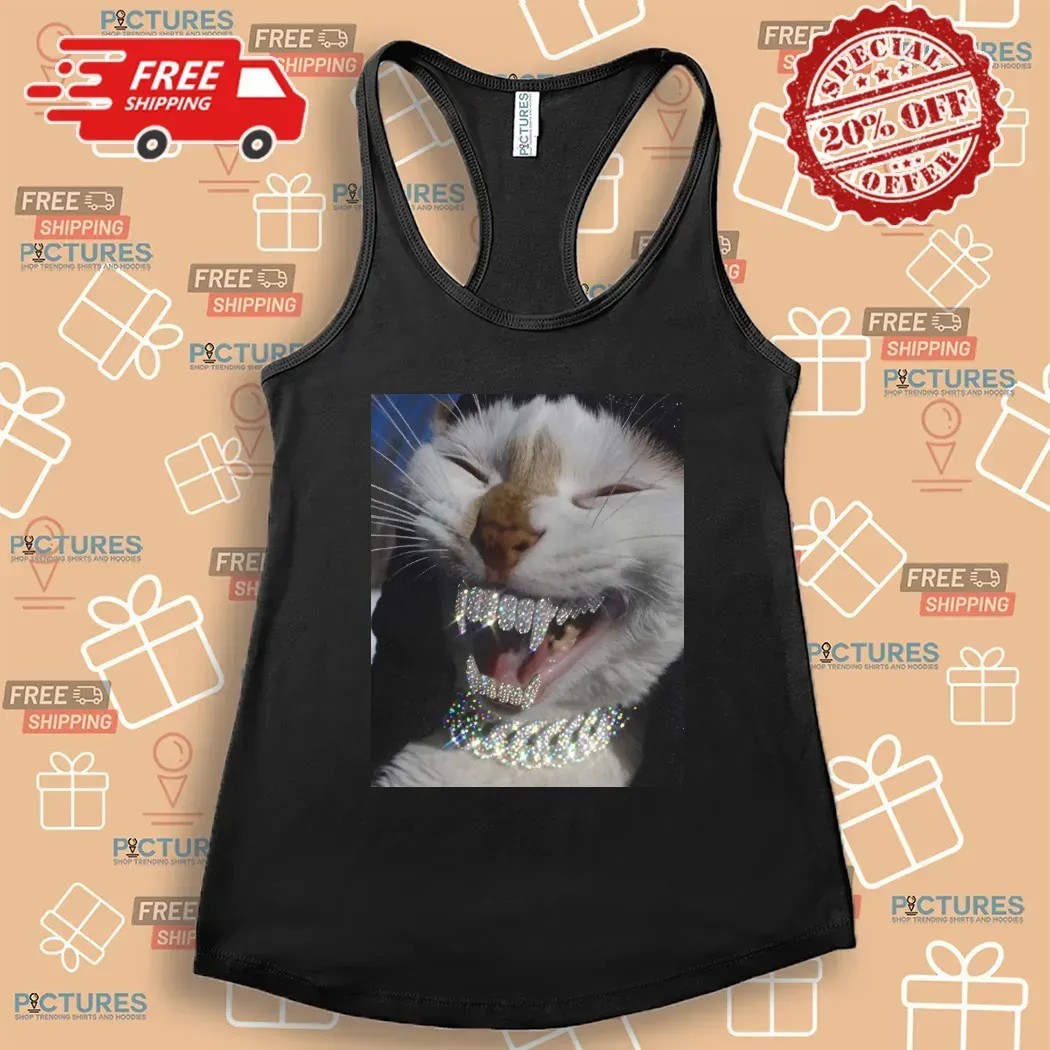 Cat Iced Out Bling Teeth Kitten Meme T Shirt Cat Iced Out Bling Teeth Kitten Meme T Shirt