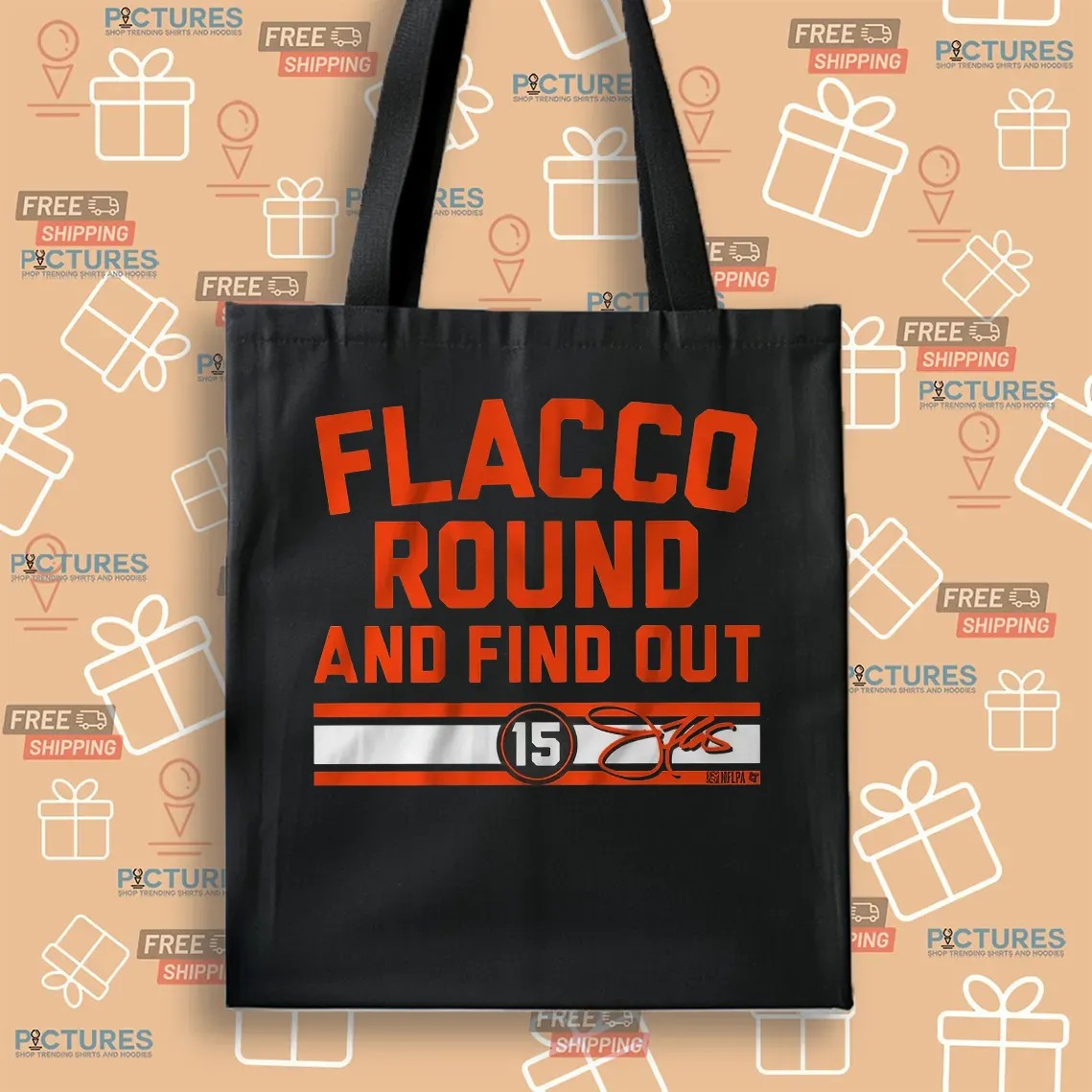 Cleveland Browns Football Joe Flacco Round and Find Out Signature T Shirt