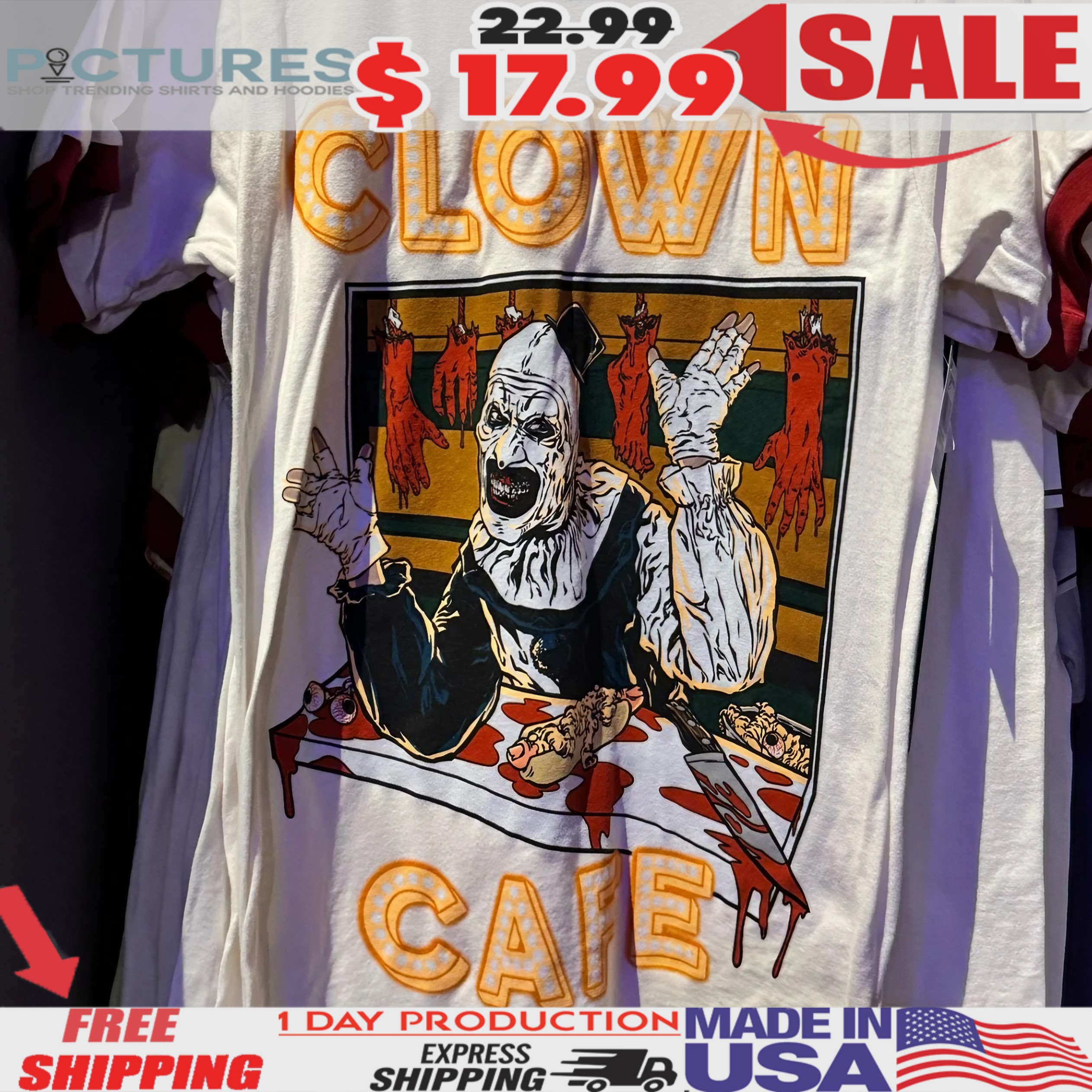 Clown Cafe Terrifier Film HHN34 Halloween Horror Nights 2025 T Shirt