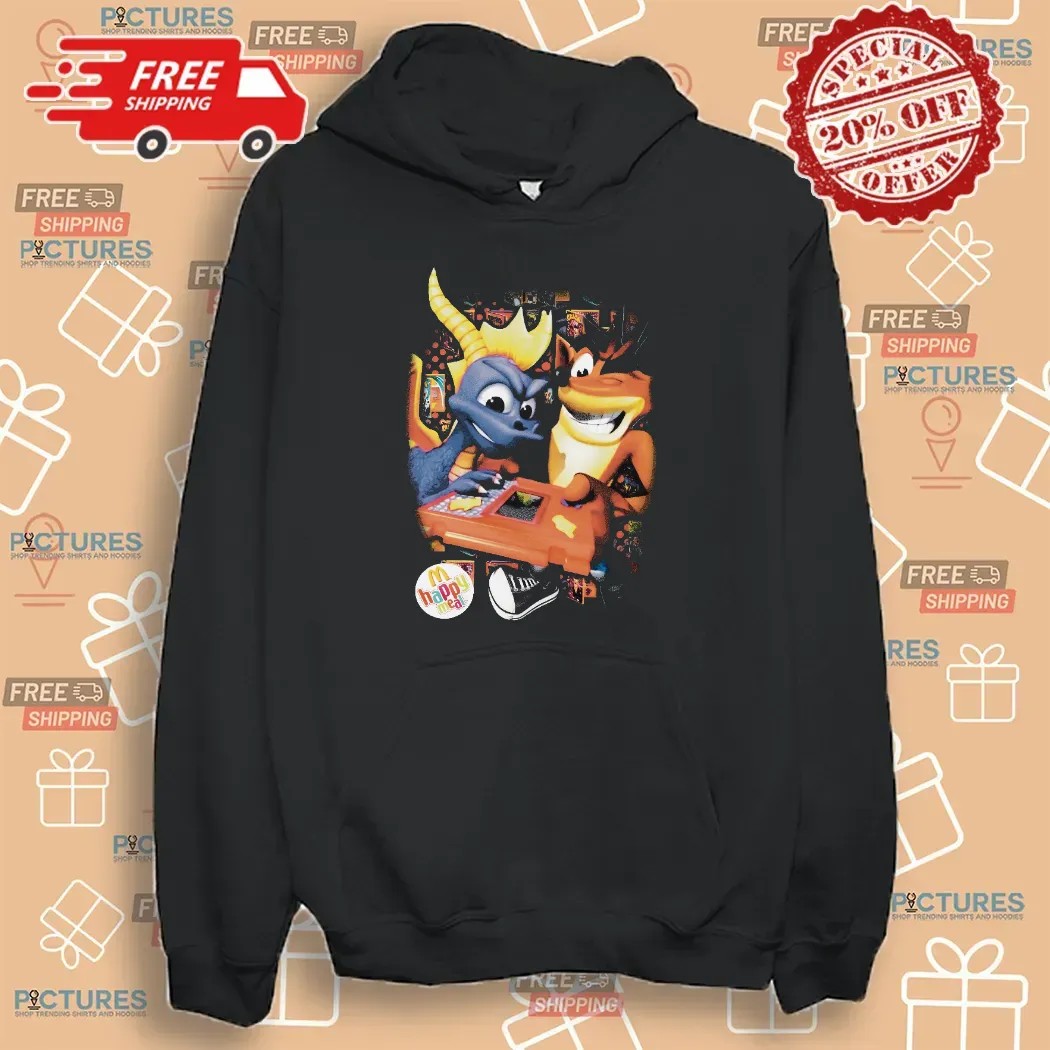 Crash Bandicoot Purple And Spyro Orange Mcdonald's Happy Meal T Shirt