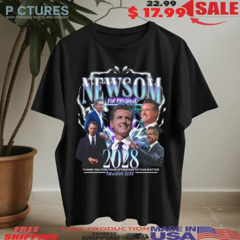 Daddy Newsom For President 2028 Thank You For Attention To This Matter Retro Bootleg Rap T Shirt