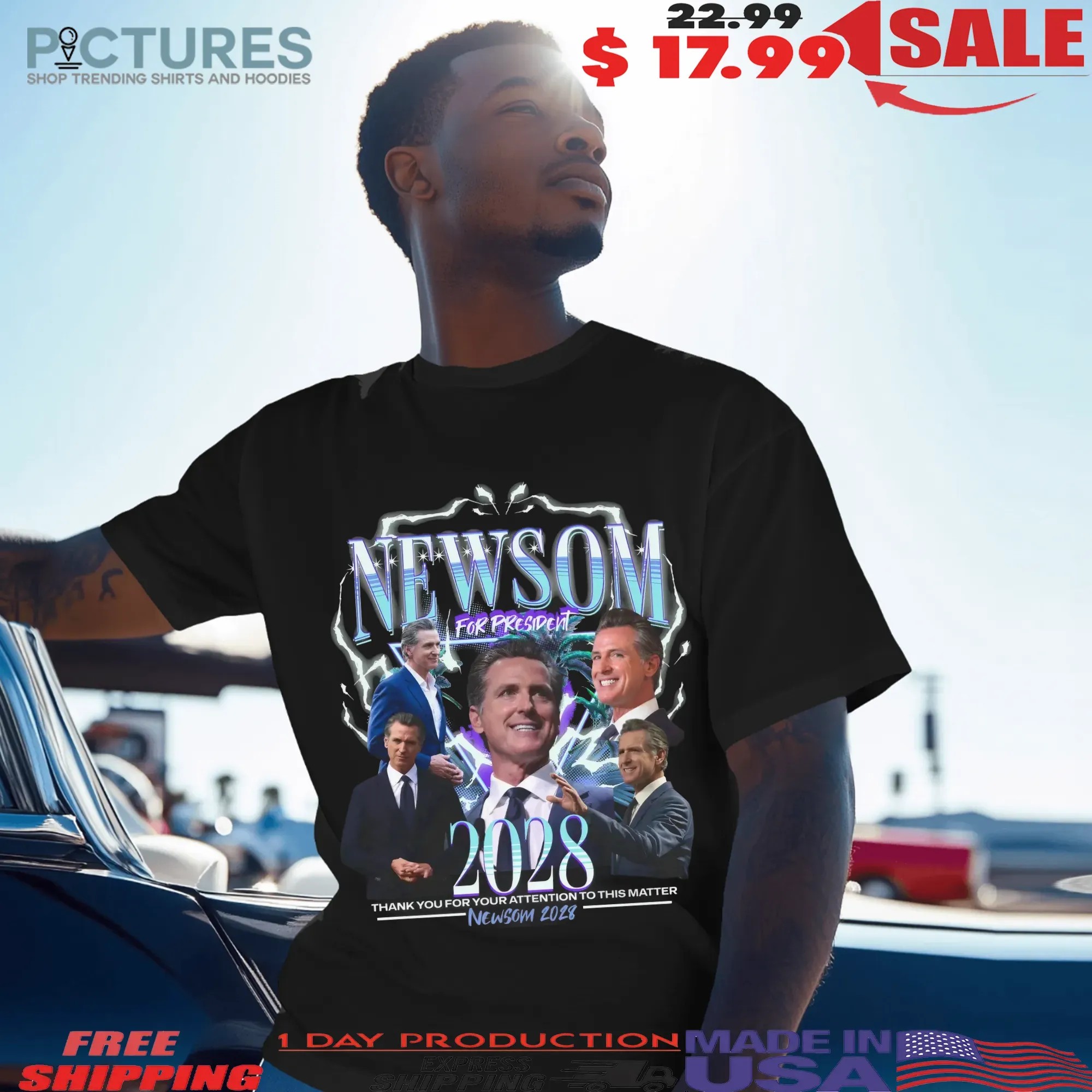 Daddy Newsom For President 2028 Thank You For Attention To This Matter Retro Bootleg Rap T Shirt