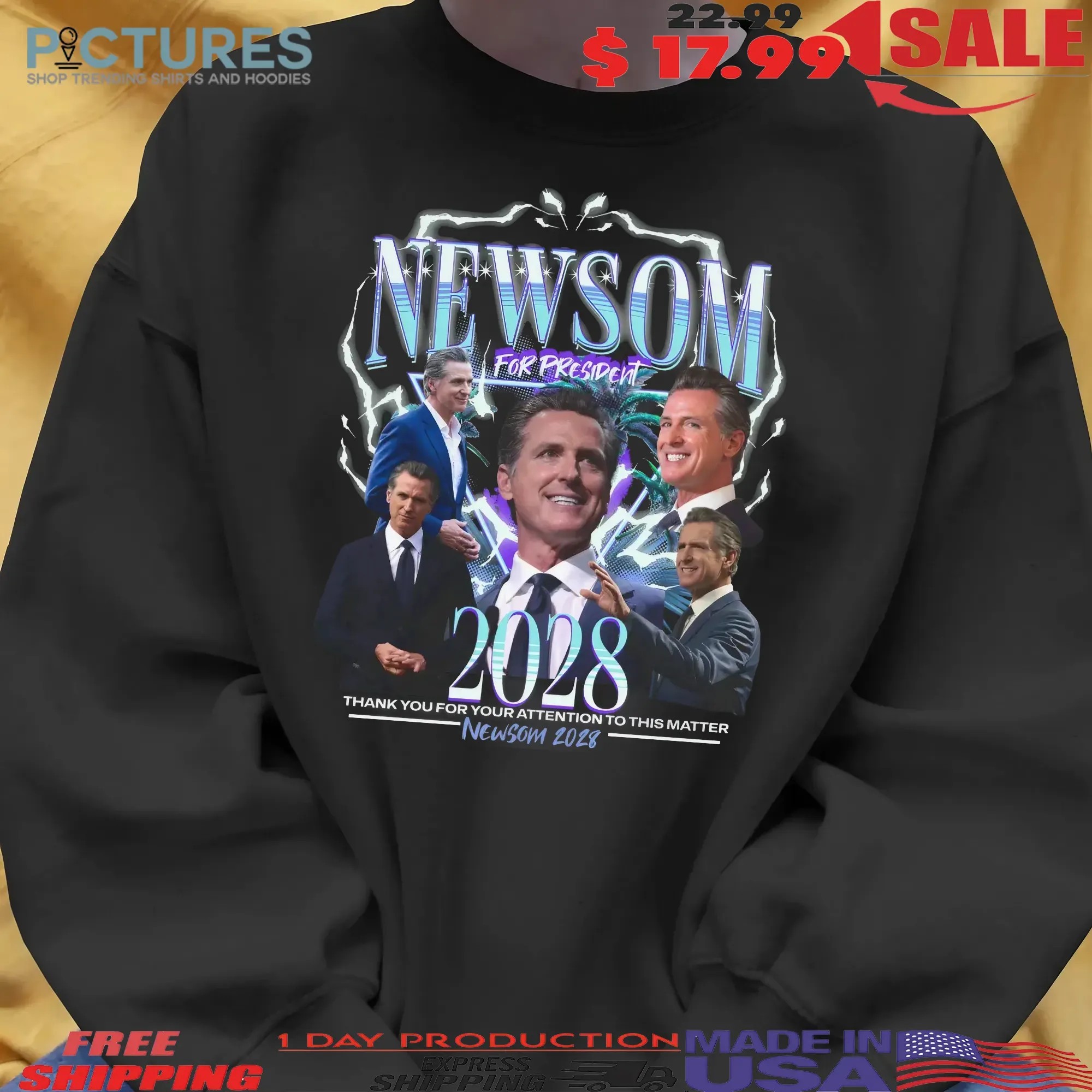 Daddy Newsom For President 2028 Thank You For Attention To This Matter Retro Bootleg Rap T Shirt