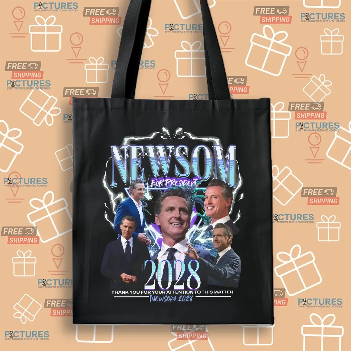 Daddy Newsom For President 2028 Thank You For Attention To This Matter Retro Bootleg Rap T Shirt