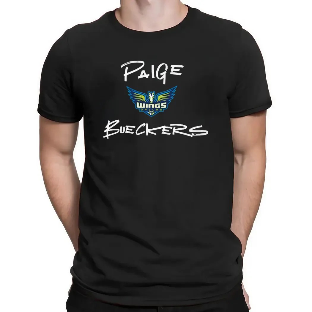 Dallas Wings Paige Bueckers round21 Black 2025 WNBA Draft Name Number T Shirt