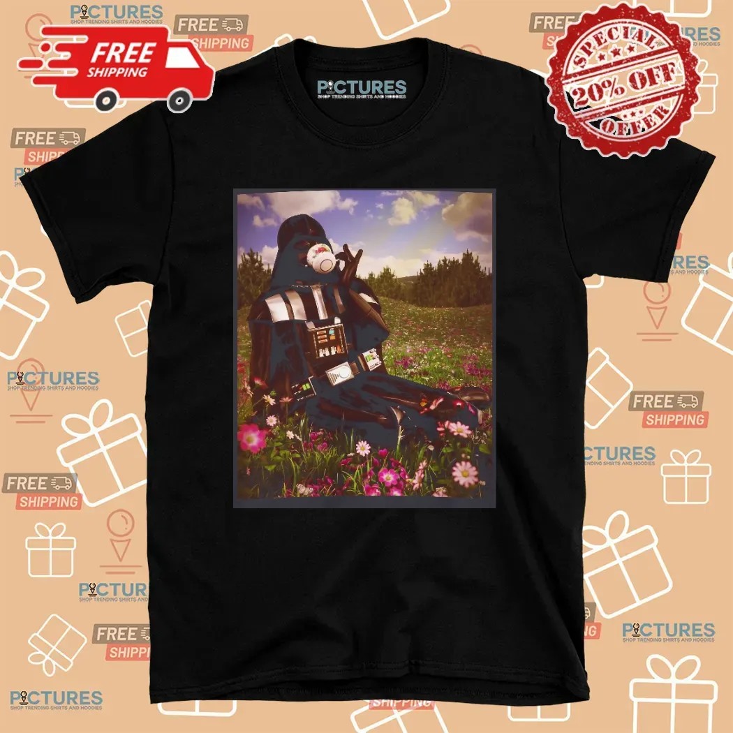 Darth Vader Sipping Some Tea In Flower Garden T Shirt