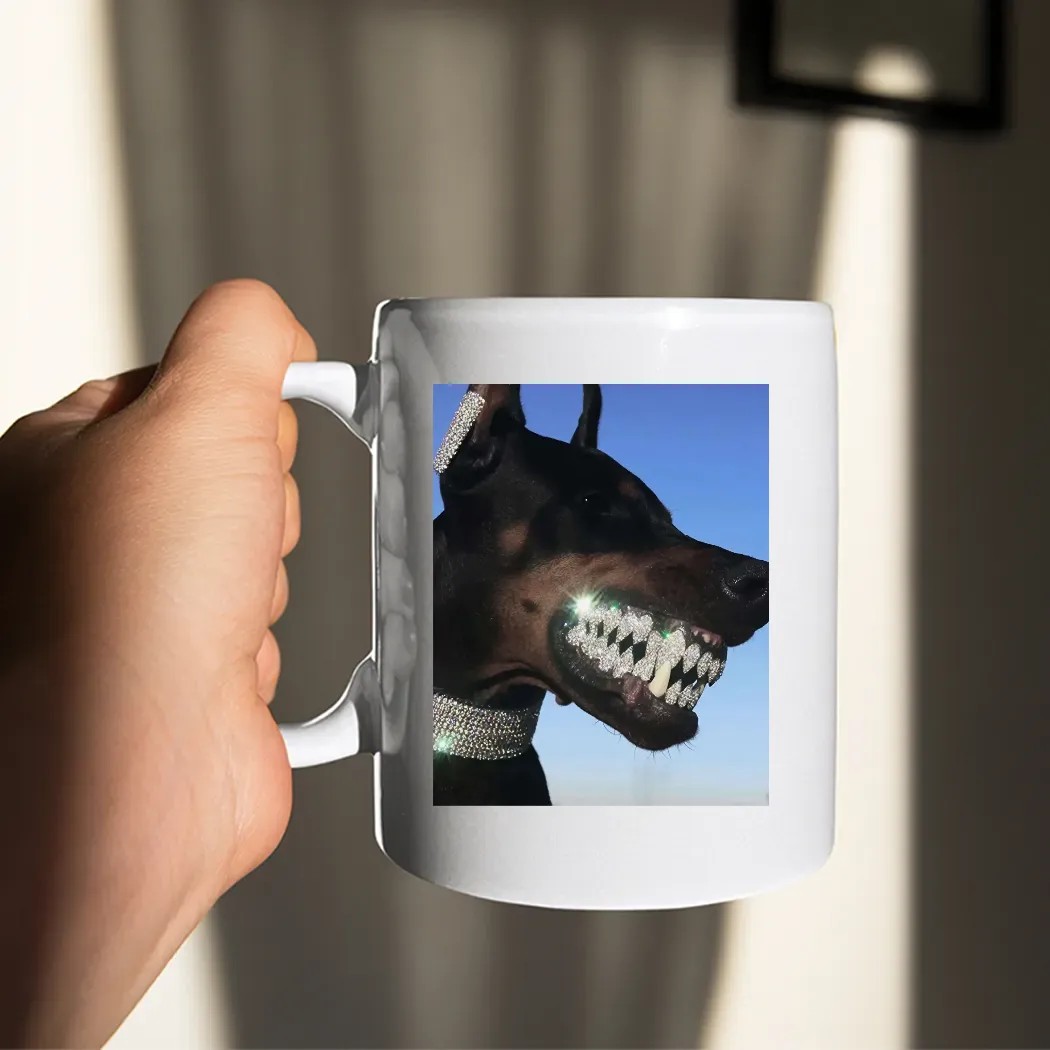 Doberman Iced Out Bling Dog Teeth Meme T Shirt Doberman Iced Out Bling Dog Teeth Meme T Shirt