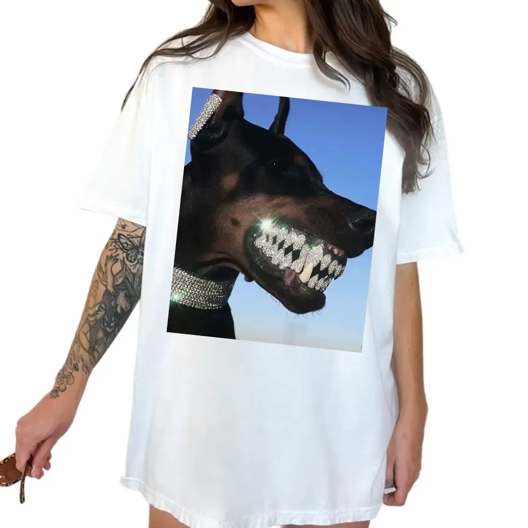 Doberman Iced Out Bling Dog Teeth Meme T Shirt Doberman Iced Out Bling Dog Teeth Meme T Shirt