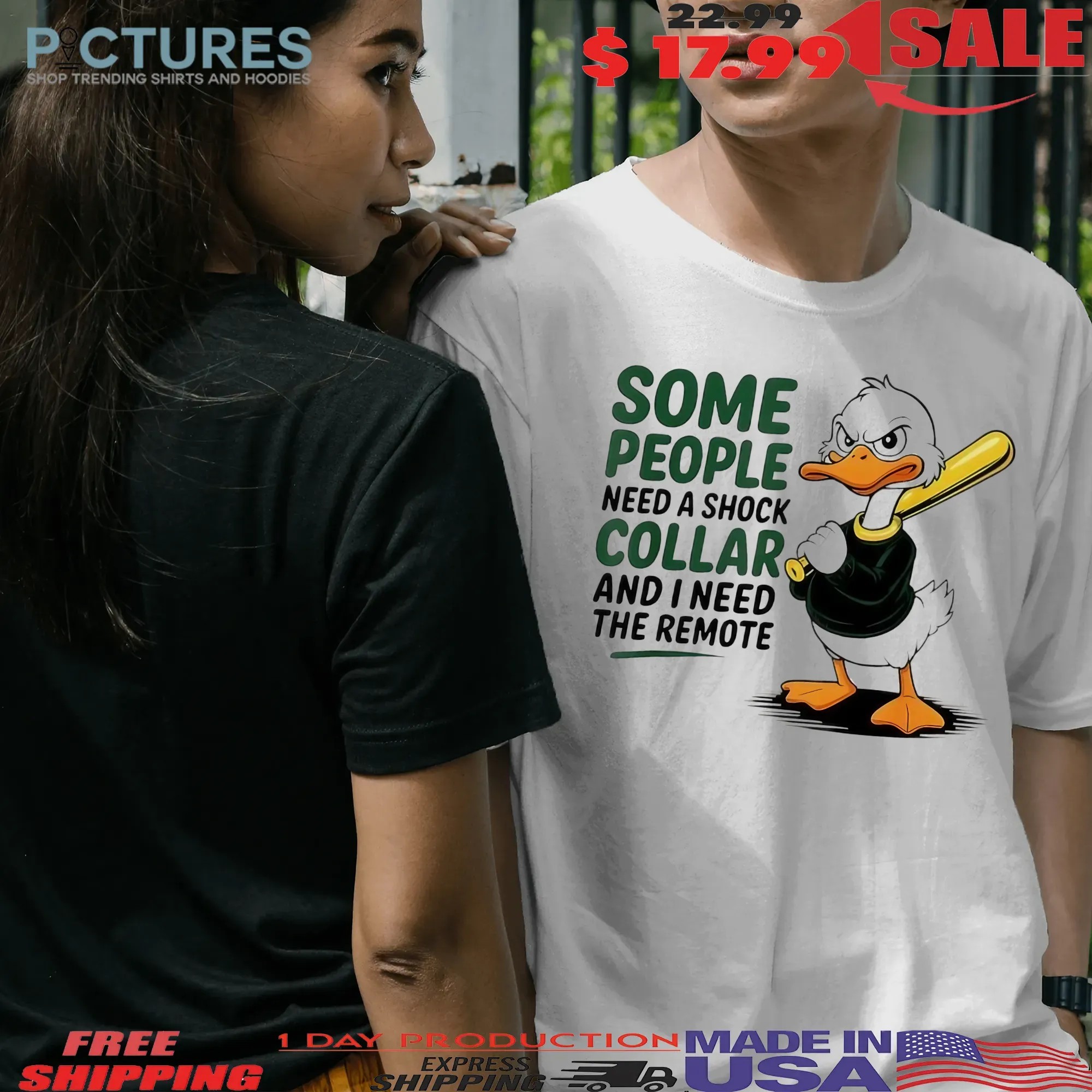 Duck Baseball Some People Need A Shock Collar And I Need The Remote Meme T Shirt