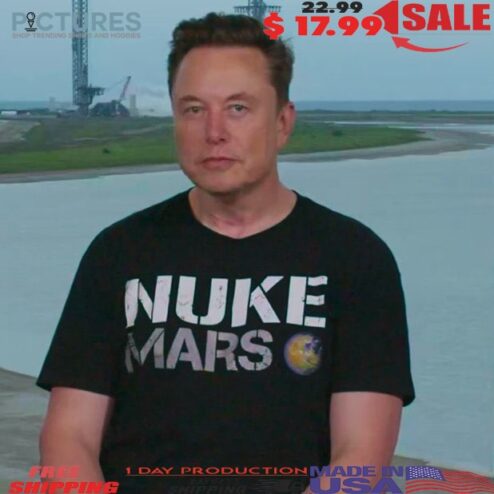 Elon Musk Wearing Nuke Mars T Shirt