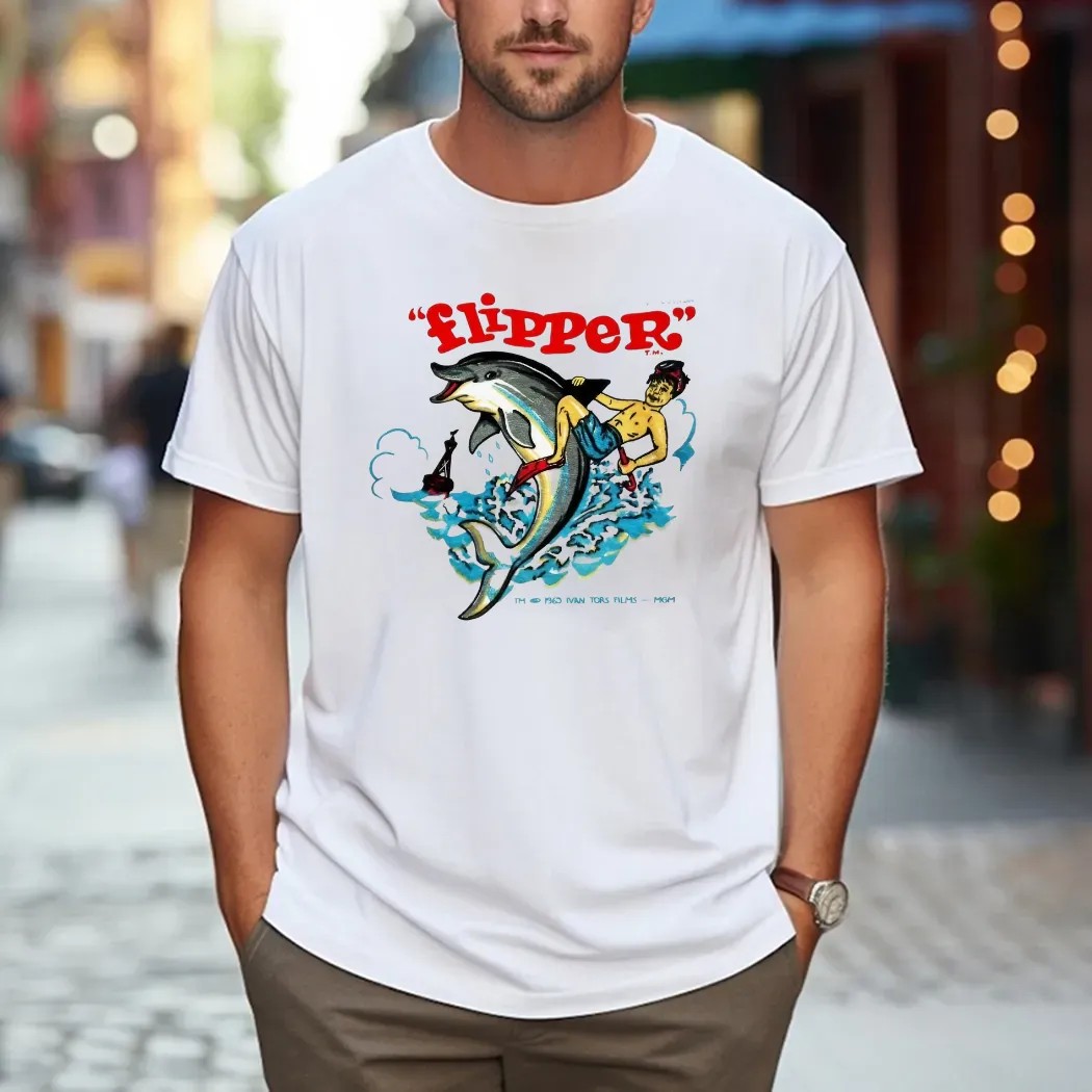 Flipper Dolphin 1969 Ivan Tors Films Vintage T Shirt