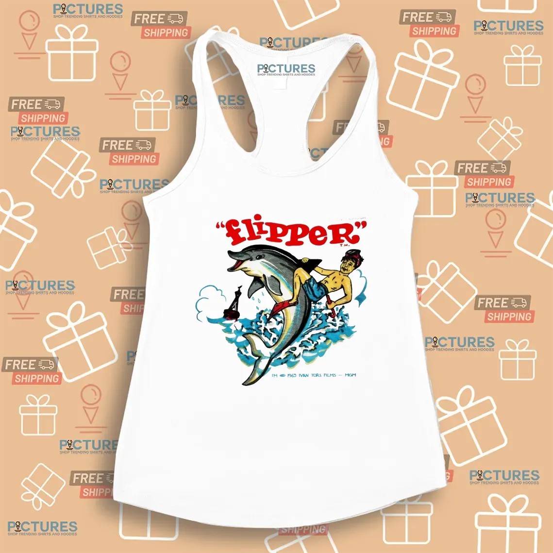 Flipper Dolphin 1969 Ivan Tors Films Vintage T Shirt