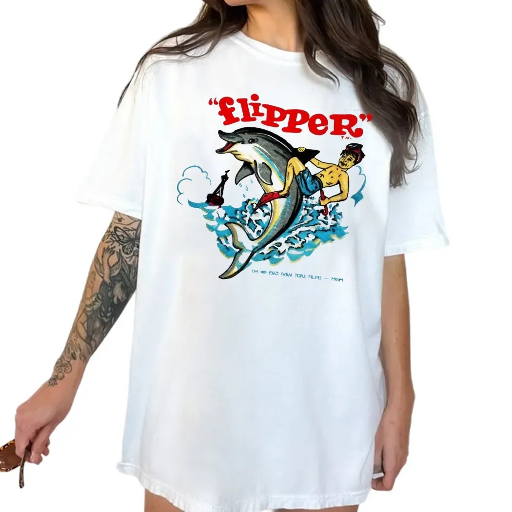 Flipper Dolphin 1969 Ivan Tors Films Vintage T Shirt