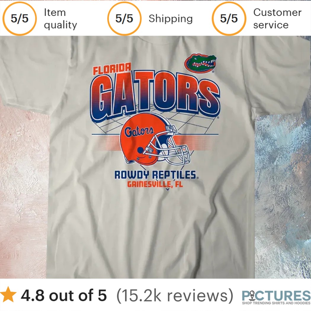 Florida Gator Football Rowdy Reptiles Gainesville Florida Helmet Grid T Shirt