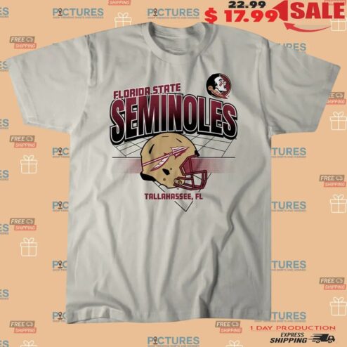 Florida State Seminoles Football Tallahassee FL Helmet Grid T Shirt